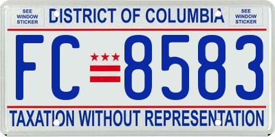 DC license plate FC8583