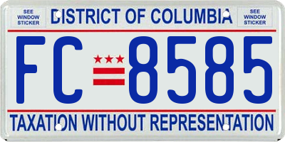 DC license plate FC8585