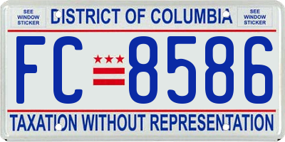 DC license plate FC8586