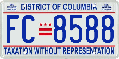 DC license plate FC8588