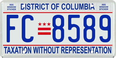 DC license plate FC8589