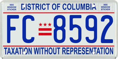 DC license plate FC8592