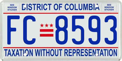 DC license plate FC8593