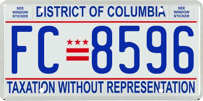 DC license plate FC8596