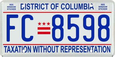 DC license plate FC8598