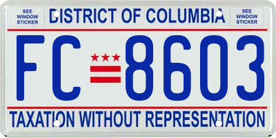 DC license plate FC8603