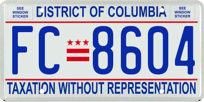 DC license plate FC8604