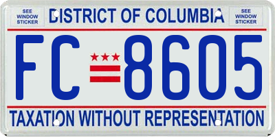 DC license plate FC8605