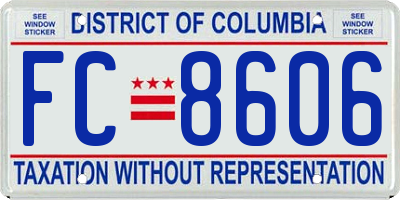 DC license plate FC8606