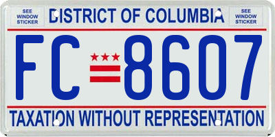 DC license plate FC8607