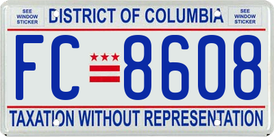 DC license plate FC8608