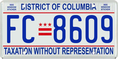 DC license plate FC8609