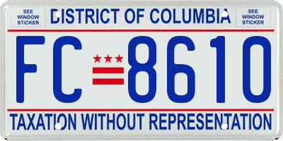 DC license plate FC8610