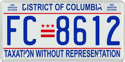 DC license plate FC8612