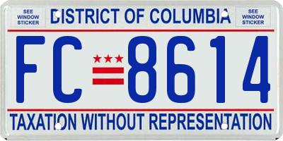 DC license plate FC8614