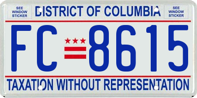 DC license plate FC8615