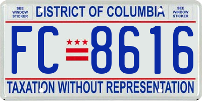 DC license plate FC8616