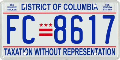 DC license plate FC8617