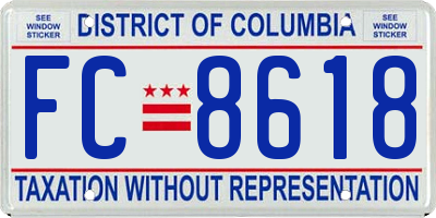 DC license plate FC8618