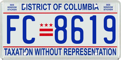 DC license plate FC8619