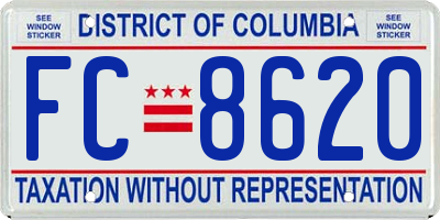 DC license plate FC8620