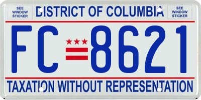 DC license plate FC8621