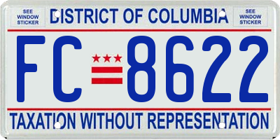 DC license plate FC8622