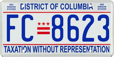 DC license plate FC8623