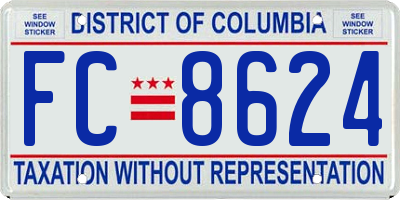 DC license plate FC8624