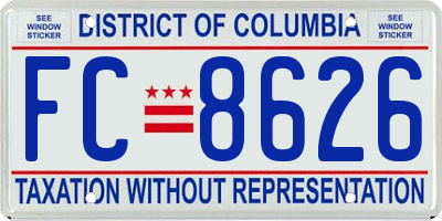 DC license plate FC8626