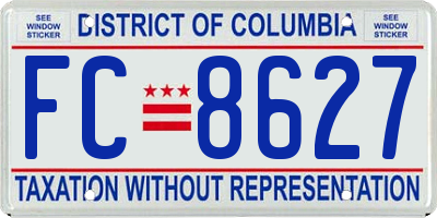 DC license plate FC8627