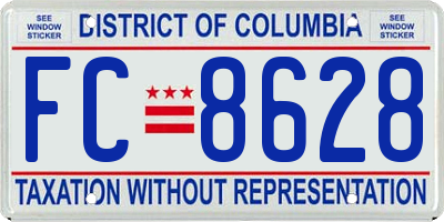 DC license plate FC8628