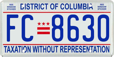 DC license plate FC8630