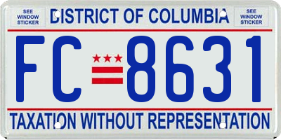 DC license plate FC8631