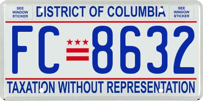 DC license plate FC8632