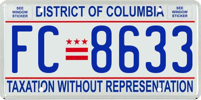 DC license plate FC8633