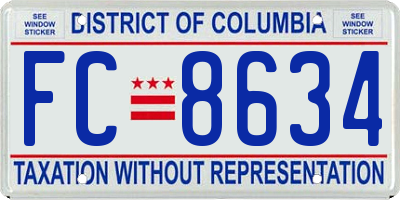 DC license plate FC8634