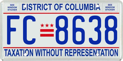 DC license plate FC8638