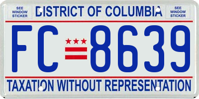 DC license plate FC8639