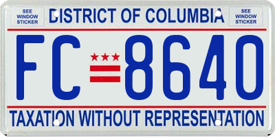 DC license plate FC8640