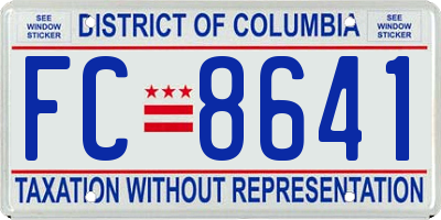 DC license plate FC8641