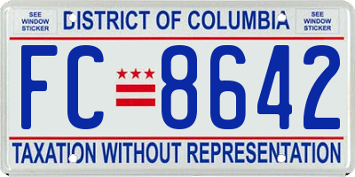 DC license plate FC8642