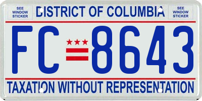 DC license plate FC8643