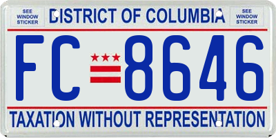 DC license plate FC8646