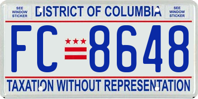 DC license plate FC8648