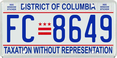 DC license plate FC8649