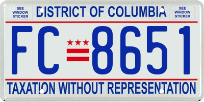 DC license plate FC8651