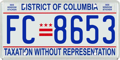 DC license plate FC8653