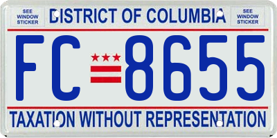 DC license plate FC8655