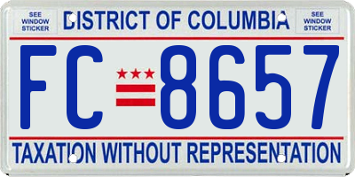 DC license plate FC8657